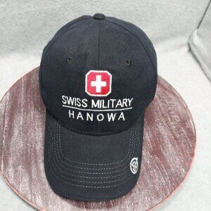 Swiss Military Hanowa Embroidered Black Cap With Adjustable Strap